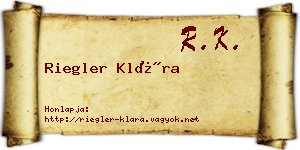 Riegler Klára névjegykártya