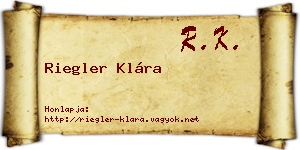 Riegler Klára névjegykártya