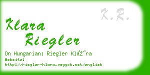 klara riegler business card